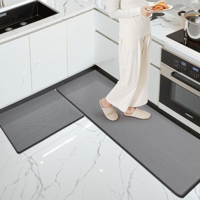 DEXI 쿠션 싱크대 방수 PVC 주방매트 특대형 싱크대발매트 미끄럼방지 두꺼운 10mm 주방 발매트 대형, 그레이, 1개