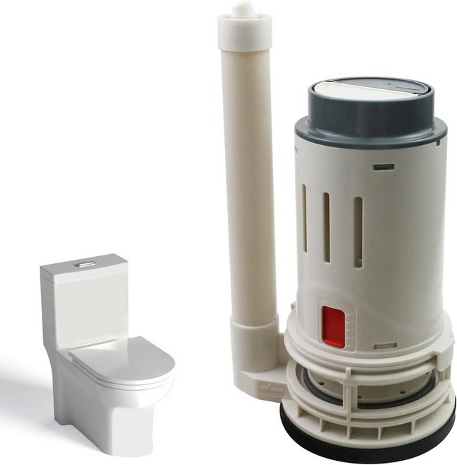 uxcell 변기 플러시 밸브 길이 210mm/8.27인치 듀얼 밸브 일체형 푸시 버튼 하단 입구 채우기 교체 부품 3인치, 210mm