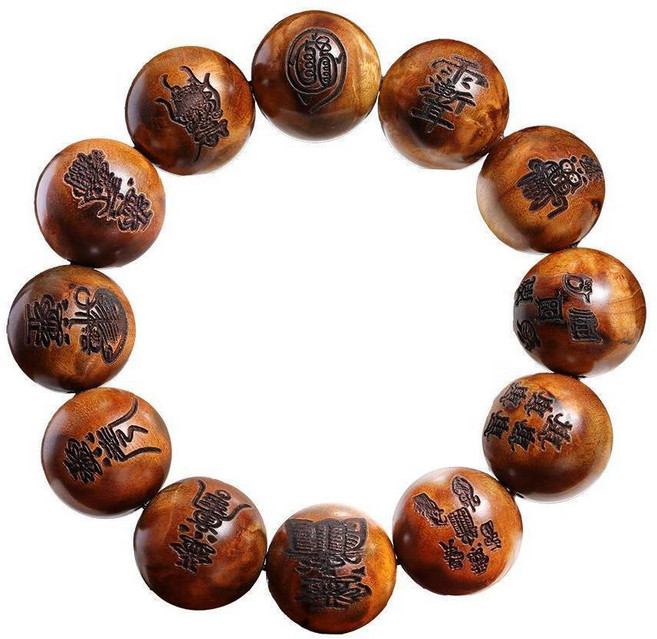 번개에맞은 복숭아나무 팔찌 벼락맞은 염주 낙뢰 펜던트, 12mm, 1개, 옵션 2