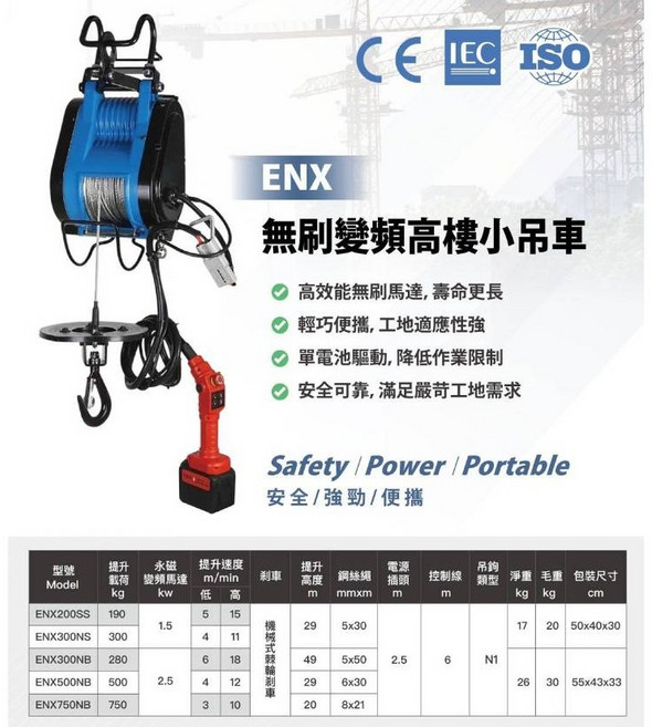 松盈牌 SONG WIN 18V 充電式小金剛 電動吊車 - 牧田通用款, 1個