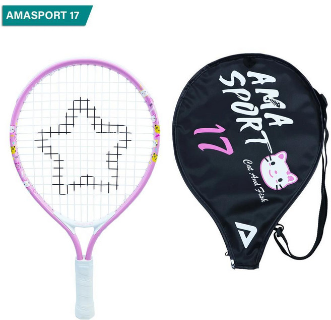 AMASPORT 테니스 라켓 17'' 소녀 및 소년용 테니스 라켓용 커버, 17 Inch-Pink, 1개