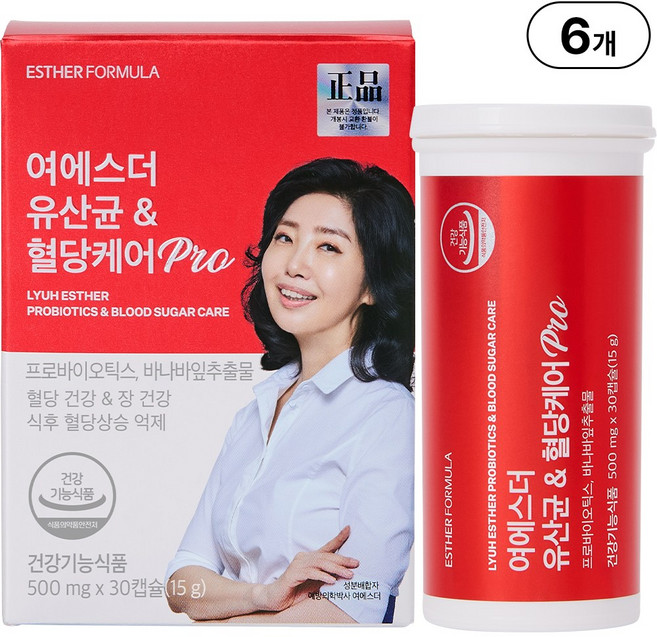 본사직영 여에스더 유산균 & 혈당케어 Pro I 바나바잎 추출물 I, 6개, 30정