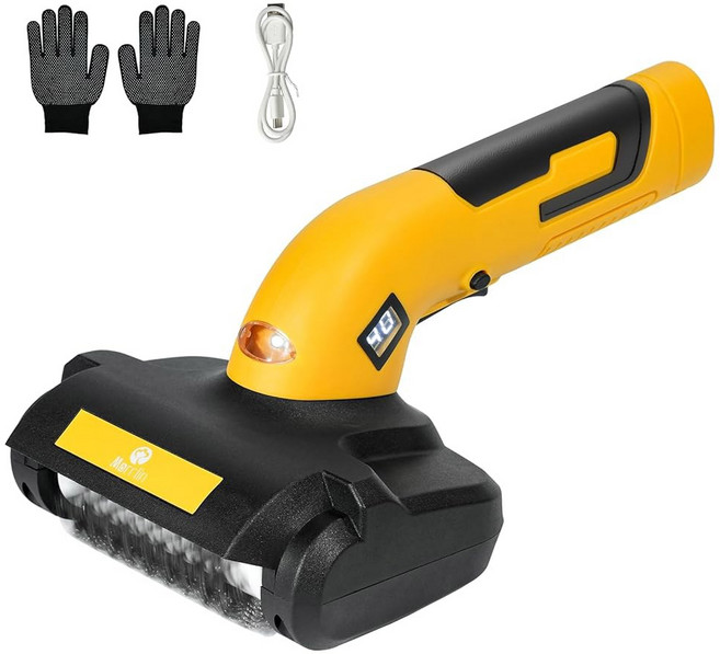 전기 그릴 브러시 LED 조명 및 배터리 전원 디스플레이가 장착된 클리너 350RPM 헛간 없는 스틸 브리스틀 탈착식 브러시 헤드 무선 타입-C 충전식 스크레이퍼 야외 바비