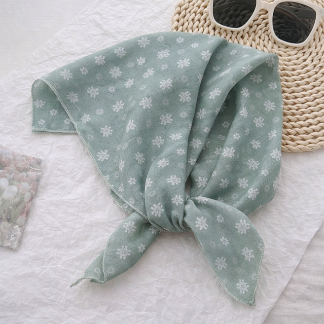 여성 봄 가을 쁘띠 사각 스카프 손수건 머플러