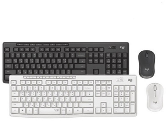 로지텍 무소음 무선 키보드 마우스 세트, MK295, 오프화이트, 일반형