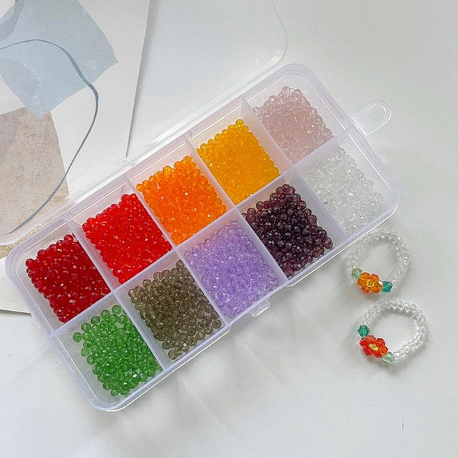 비즈 DIY 키트 크리스탈 비즈반지 목걸이 팔찌 만들기, 크리스탈비즈키트_비즈바늘+접착체SET, 1개