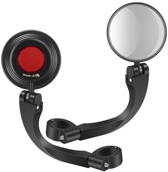 시그니처베이지 웨스트바이킹 자전거 손목 거울 후사경 사이드 백미러 YPZ032, 블랙 거치형, 1개, L