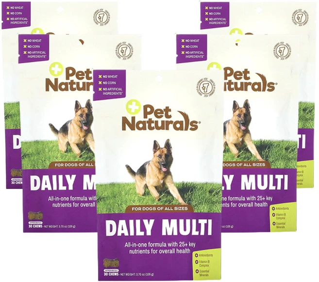 펫네츄럴스 데일리 멀티 반려견 전용 츄 30개 105g(3.70oz), 5팩 - 쿠팡