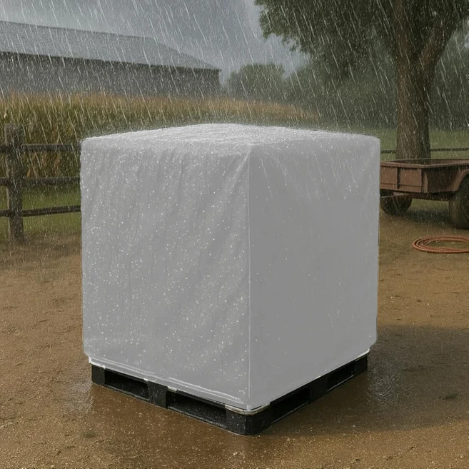 IBC Tote Bag 275 Gallons 4 Colors Sun Protection Suitable 1000L Garden Water Tank 1pc, 04 silver zip