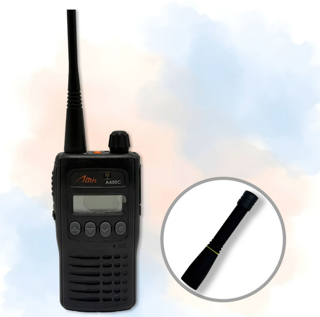 아미스 A-400 A400 고성능 산업용 업무용 무전기 + 고감도 숏안테나, 1세트