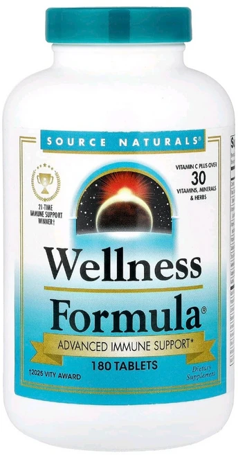 [정품 미국 배송] 소스 내추럴스 웰니스 포뮬라 180정(타블렛) Source Naturals Wellness Formula 180tabs, 1개, 180정 - 쿠팡