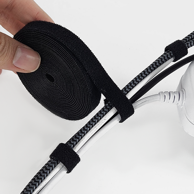 잘라쓰는 벨크로 케이블 타이 3m, 블랙, 1개