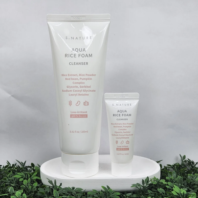 에스네이처 아쿠아 라이스 약산성 클렌징폼 160ml+20ml, 1세트, 180ml