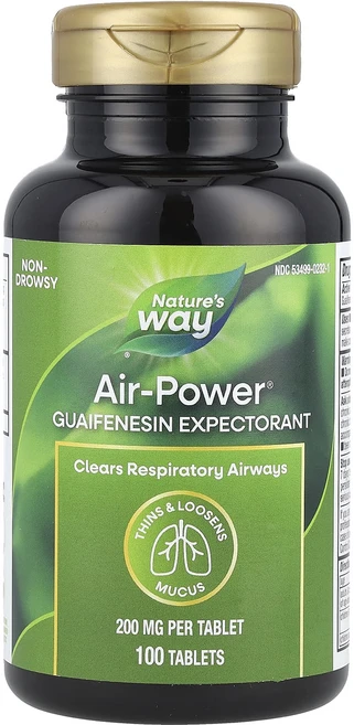 Nature's Way Air-Power® 구아이페네신 거담제 200mg 100정, NaturesWayAirPower구아이페네신거담제200, 1개 - 쿠팡