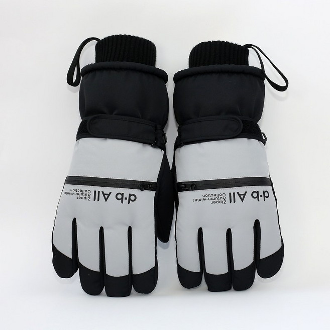 디브올 카드수납 스마트터치 방수 방한 스키 보드 커플장갑, 남성용 그레이, 1개