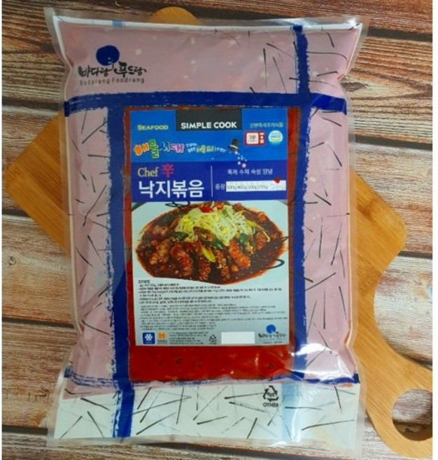 없음 Chef 신 낙지볶음 식당 업소용 대용량 2kg벌크팩 한주먹 바다랑푸드랑, 1개