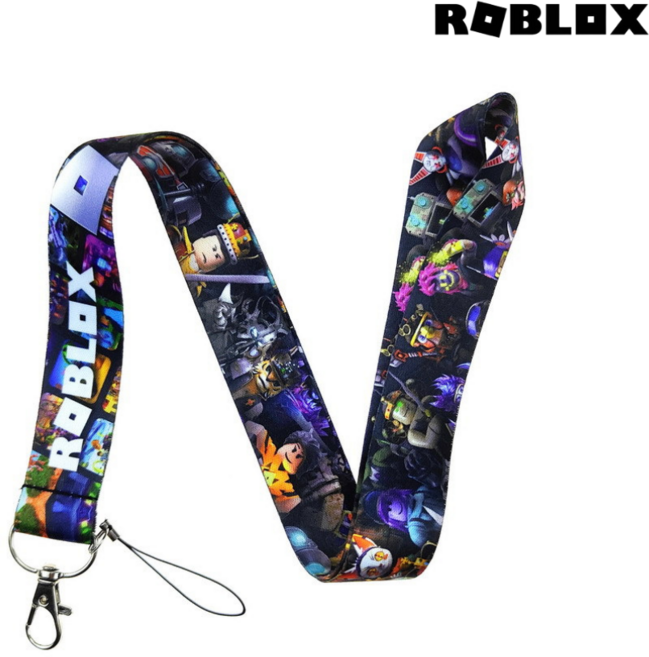 타임컴퍼니 로블록스 목걸이줄 핸드폰 스트랩 고리 분실방지, 1개, 블랙