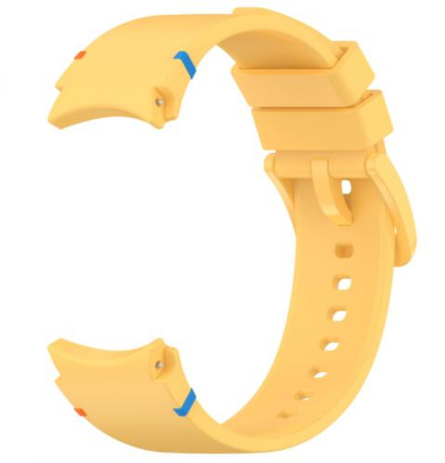 삼성 갤럭시 워치 7 FE 5 프로 6/4 클래식용 밴드 실리콘 스포츠 벨트 팔찌 갤럭시 워치 7 스트랩 44mm 40m, 173)Yellow B, 1개