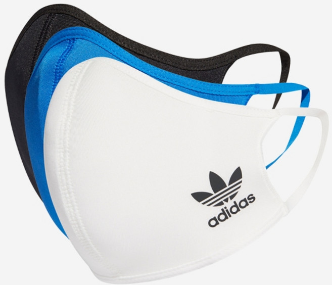 국내매장판 아디다스 페이스커버 컬러 3개입 운동용 러닝용 스포츠마스크, 1세트, 블랙/블루/화이트