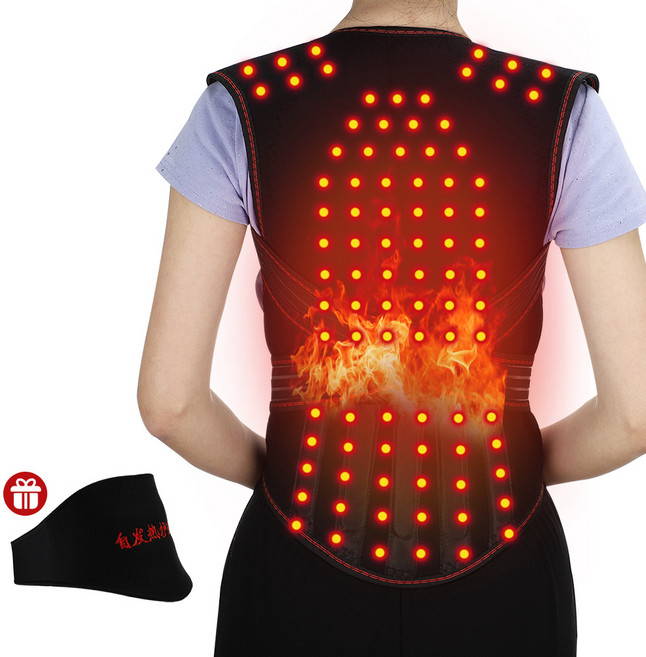 WIRQO 자석 발열 조끼 108 자석테라피 벨트 지지대 보호대 찜질 온열 어깨끈 목 보호 조끼 자가 발열, 1