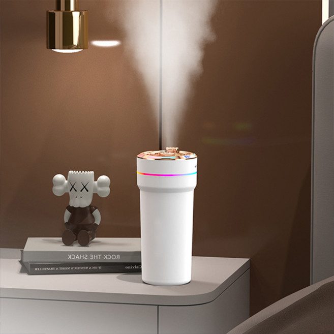 BSCONN 무선 차량용 가습기 탁상용 저소음 별하늘 LED 무드등 C타입 휴대용 가습기 CM-5S, 화이트