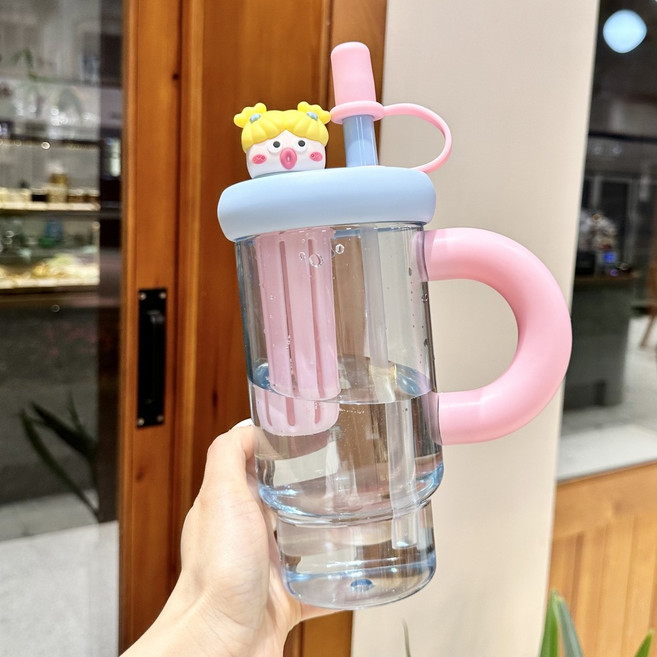 新款大容量卡通水杯, 粉色900ml 獨立茶倉, 1套, 1300L