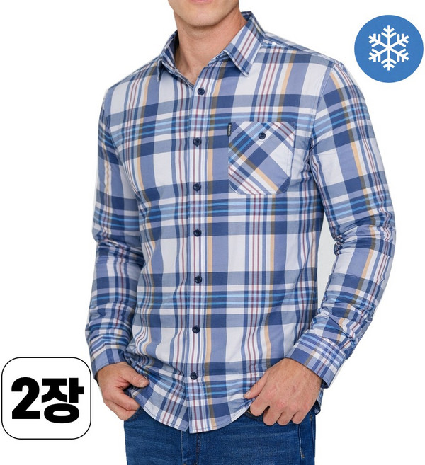 워킹맨 아울렛 1+1 봄 여름 시즌 남성용 구김없는 냉감 긴팔 셔츠 남방 상의 티셔츠 일상복 중년 셔츠 C105