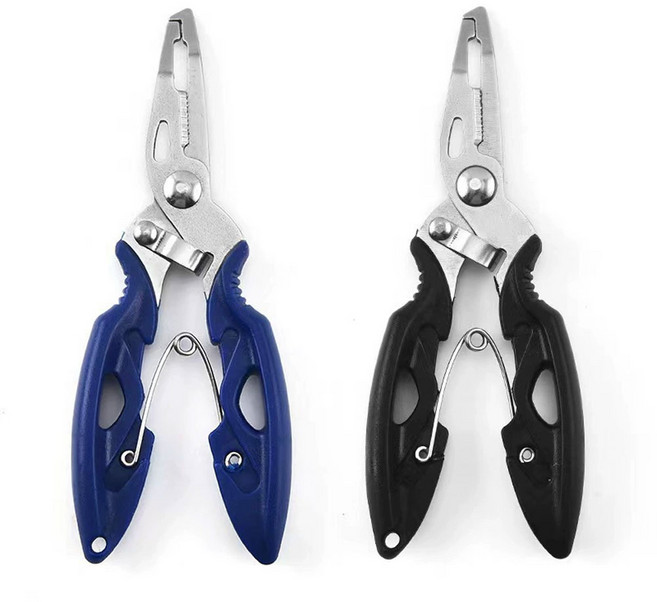 낚시 멀티플라이어 4in1 다용도 플라이어 집게 가위 바늘빼기 낚시공구 스테인리스 손잡이형, 멀티 숏 플라이어-블랙
