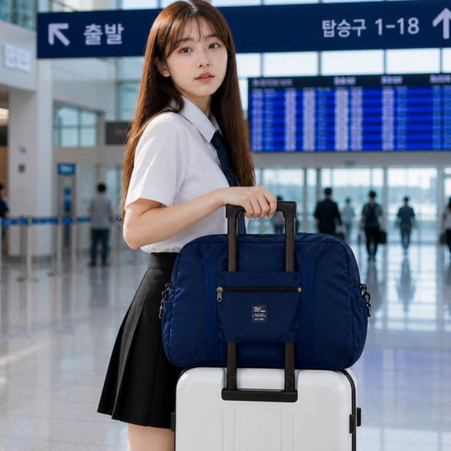 데블리 대용량 확장형 여행 보스턴백 캐리어 결합 폴딩 더플백 방수 멀티수납 보조가방