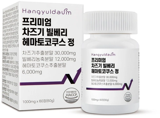 프리미엄 루테올린 차즈기 빌베리 헤마토코쿠스 결명자 당근 메리골드 1000mg 60정, 1개 - 쿠팡