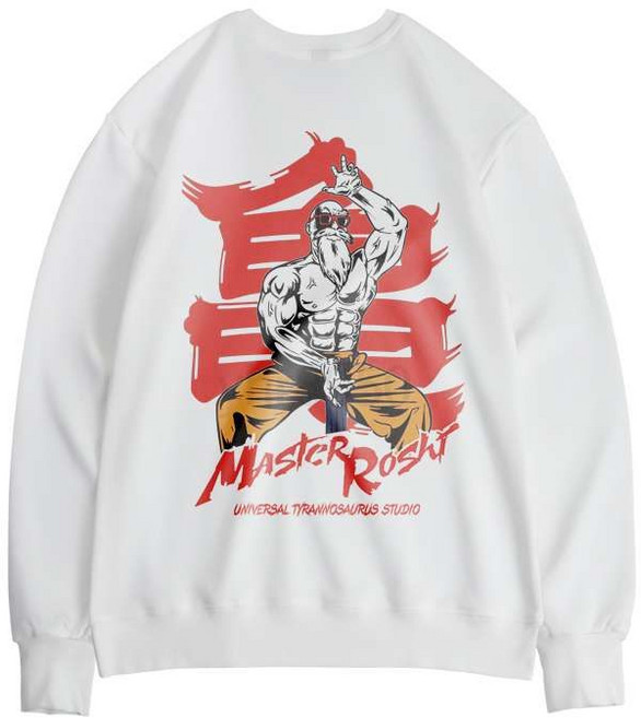 남자 오버핏 맨투맨 캐릭터 그래픽 맨투맨 무천도사