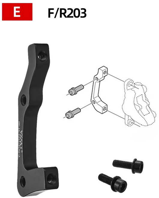 자전거캘리퍼 VXMM 자전거 디스크 브레이크 로터 전면 후면 180mm 203mm 캘리퍼스 어댑터 알루미늄 합금 트 마운트 액세서리 적응, 1개