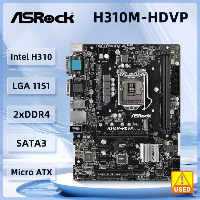 ASROCK H310M HDVP USB3 9500F 32GB DDR4 지원 H310 마더보드 PCI 8700 CPU 1151 I7 ATX I5 인텔