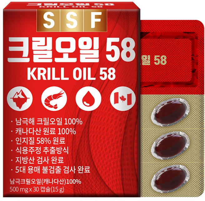 순수식품 크릴오일 58 인지질58%, 30정, 1개