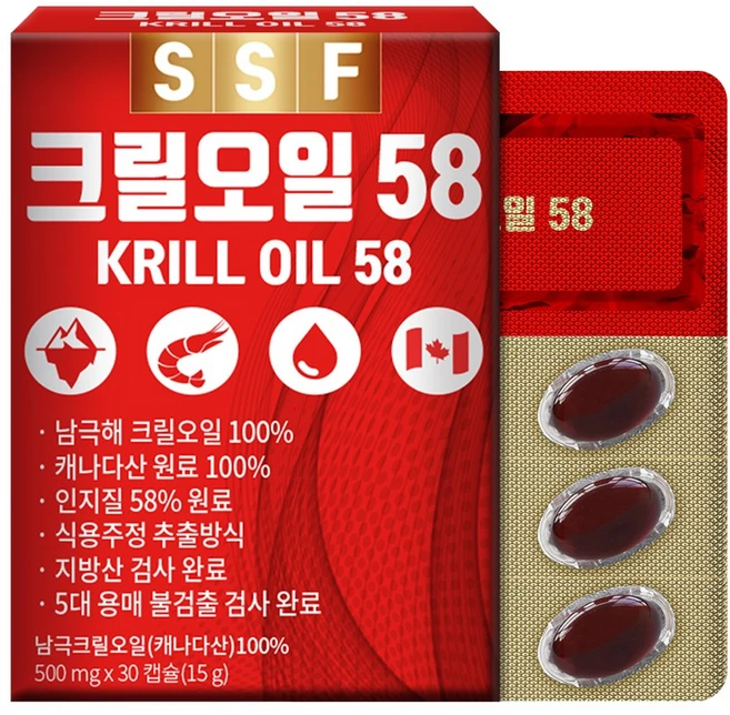 순수식품 크릴오일 58 인지질58%, 30정, 1개 - 쿠팡