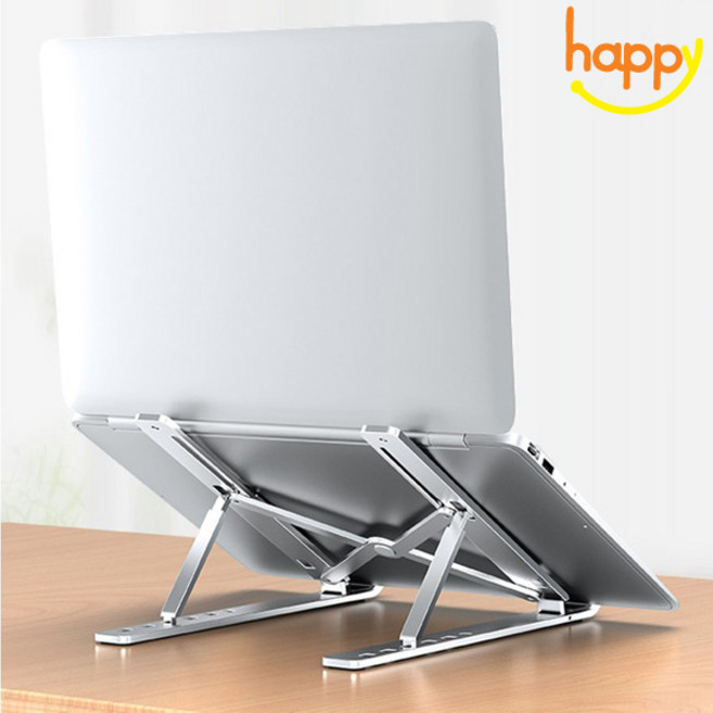 해피앤몰 알루미늄 접이식 휴대용 노트북 거치대 태블릿 받침대 HPN-041, 실버, 1개