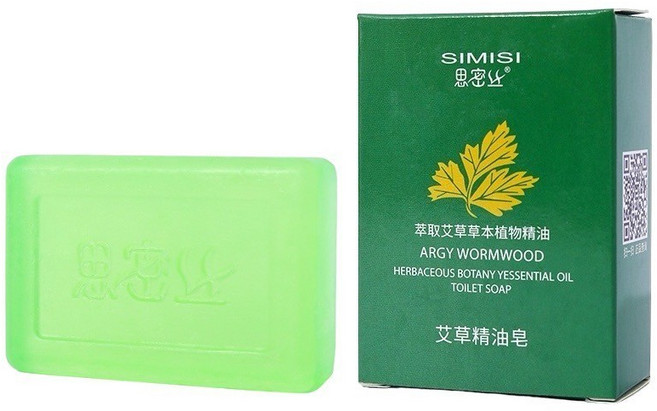 SIMISI 思密思 艾草精油皂 植物精油溫和潔淨 多用途潔膚皂, 1個, 艾草精油皂80g【天然植萃】