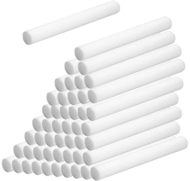 디퓨저 교체 부품 액세서리 용 50 조각 가습기 필터 면봉, 8cm, 7mm, 섬유면