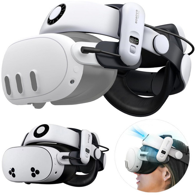 메타퀘스트3 스트랩 3S호환 배터리 헤드스트랩 BOBOVR S3 PRO 악세사리, 1개