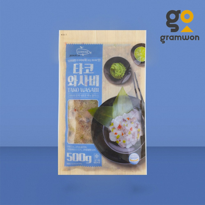 [수산팜] 고래미 타코와사비 500g 초밥 유부 토핑 술안주, 1개