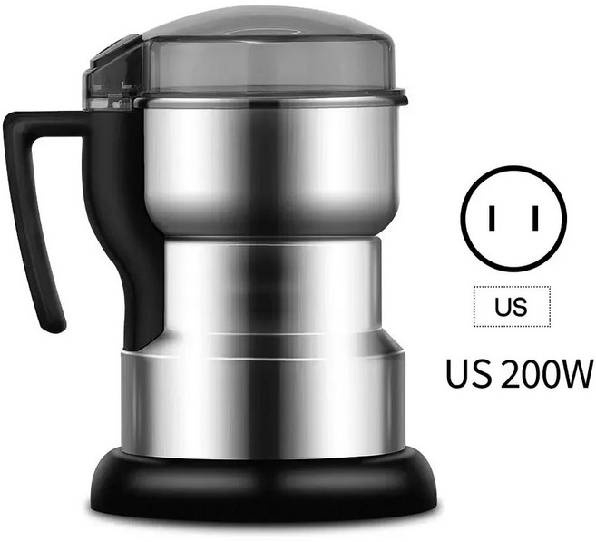 곡물 분쇄기 커피 그라인더 고출력 전기 연마기 주방 시리얼 견과류 콩 향신료 기계 멀티 가정용, [04] US 200W 300ml 201