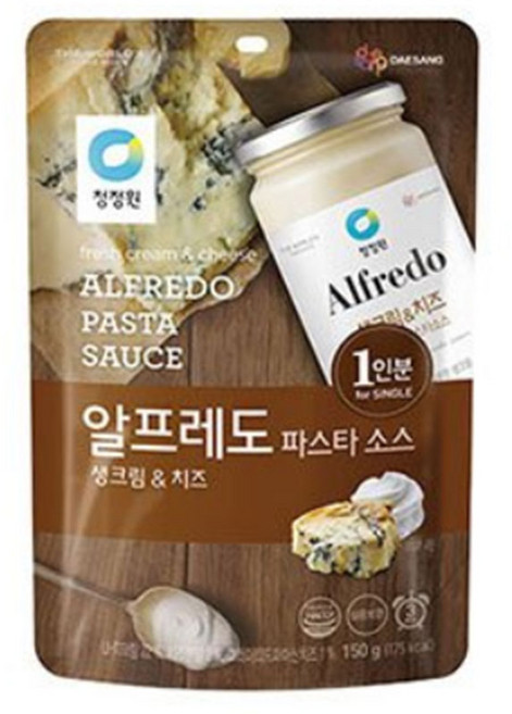 청정원 싱글 파우치 알프레도소스, 150g, 4개