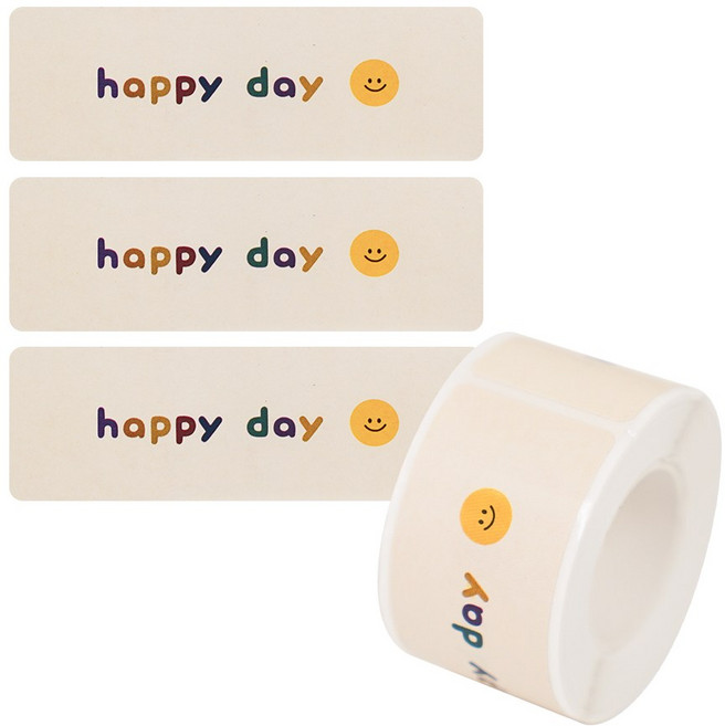 디어플레이스 포장 꾸미기 롤스티커 12종, 1개, 12 스마일 해피데이 120매