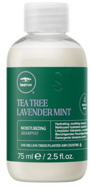 Tea Tree 폴 미첼 티트리 라벤더 민트 보습 샴푸 - 건조하고 손상된 모발을 위한 샴푸 진정시키는 헤어워시 75ml, 1개