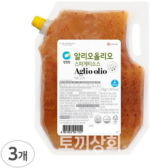 청정원 알리오올리오 스파게티소스, 3개, 2kg