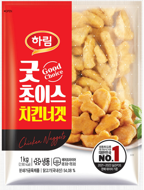 하림 굿초이스 치킨너겟 1kg, 6개