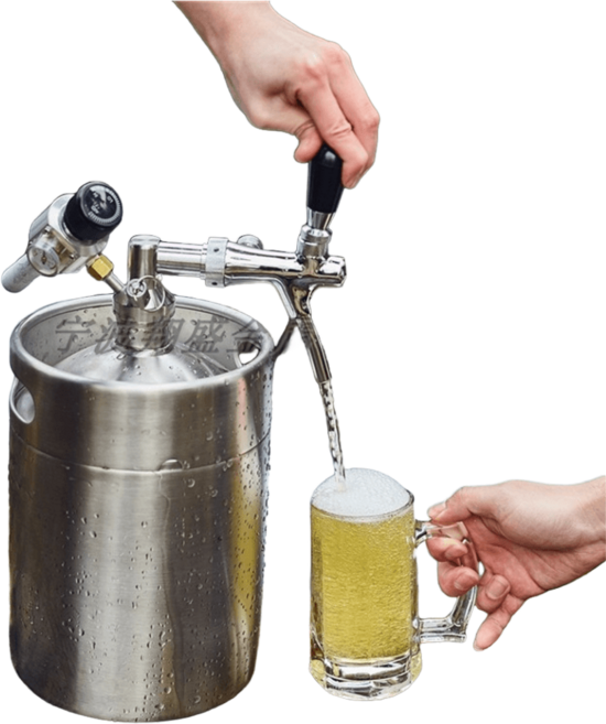 맥주케그 디스펜서 혼술 생맥주 캠핑 호프 야외, 2L세트(수도꼭지조절불가)