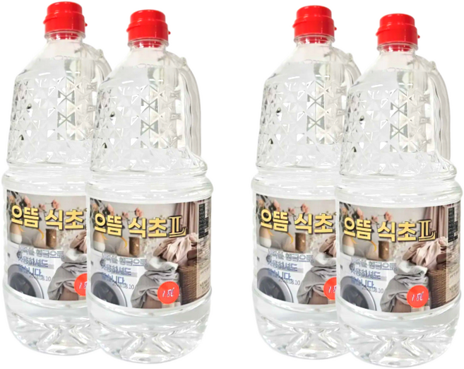 으뜸 세탁물헹굼전용 식초, 4개, 1.8L