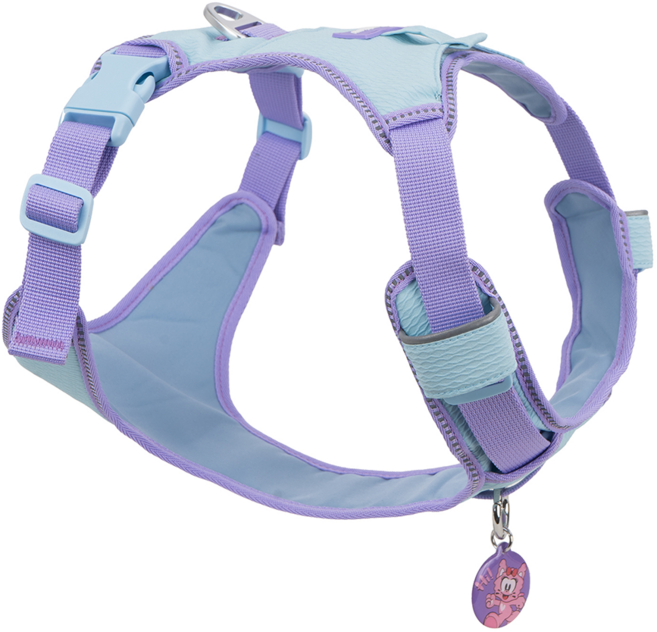 포뷰 초경량 강아지 하네스+분실방지 태그 세트, 1세트, 스카이블루