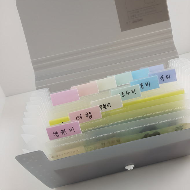 문고라니 아코디언 현금 바인더 현금생활 다이어리 챌린지 A6, 1개, 그레이